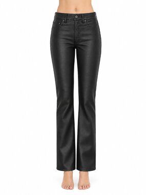 GAP Women's Vintage Slim High Rise Black Faux Leather Pants, 6/28"